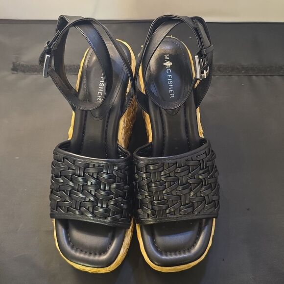 BRAND NEW MARC FISHER WOMEN's GODINA ESPADRILLE SQUARE TOE WEDGE SANDAL G1 - Picture 3 of 15